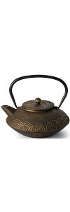 Teekanne Gusseisen mit Ornamentik 0,85L und Edelstahlsieb